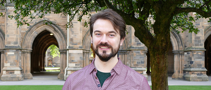 Stephen Fiddes standing in the West Quadrangle, University of Glasgow0