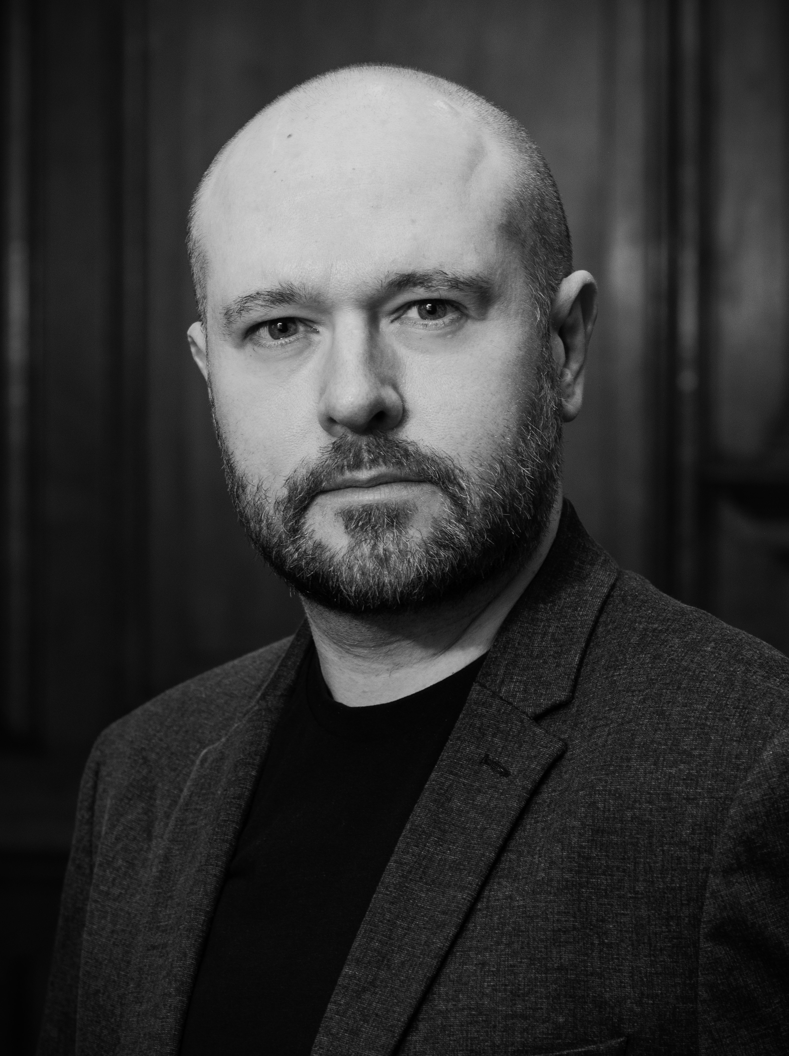 Black and white headshot of Paul Stephens