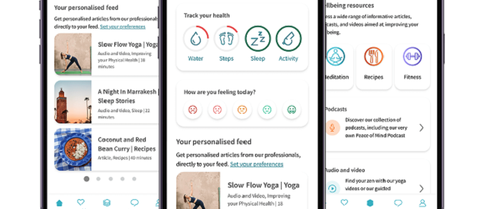 phone screen of app