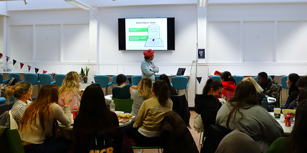 Students in Common Room at Burns Night Celebration event