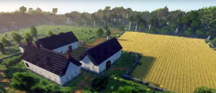 Robert Burns Ellisland Farm recreated in Minecraft