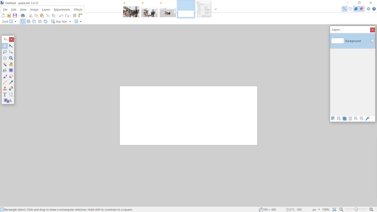 paint.net new blank tile image on canvas screenshot