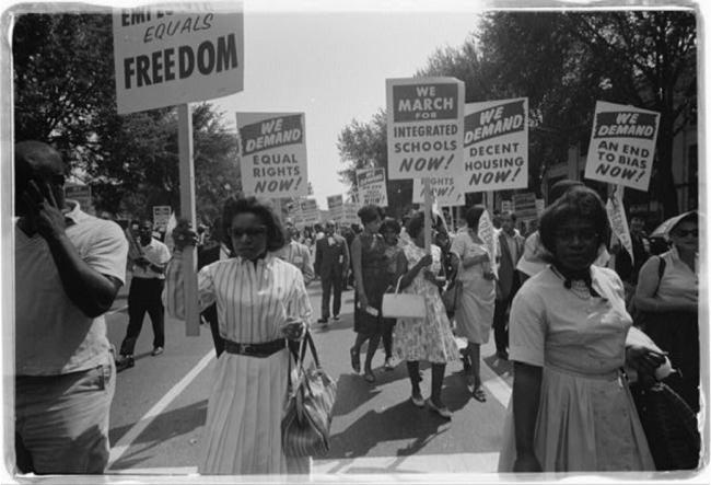 Civil rights march on Washington, DC by Warren K. Leffler. Taken August 28 1963, Washington DC United States. Library of Congress Prints and Photographs Division Washington, DC 20540 USA 