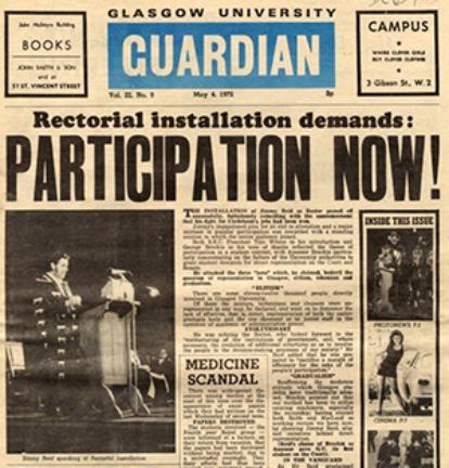Jimmy Reid on cover of the Glasgow Guardian