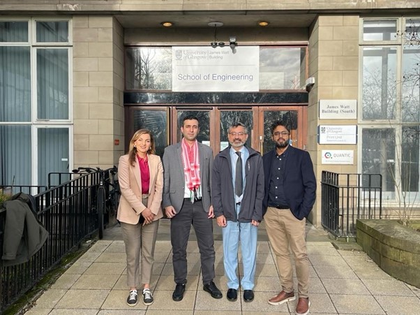 PhD Student Mohammad Al-Quraan with some of his Supervisors, outside JWSE