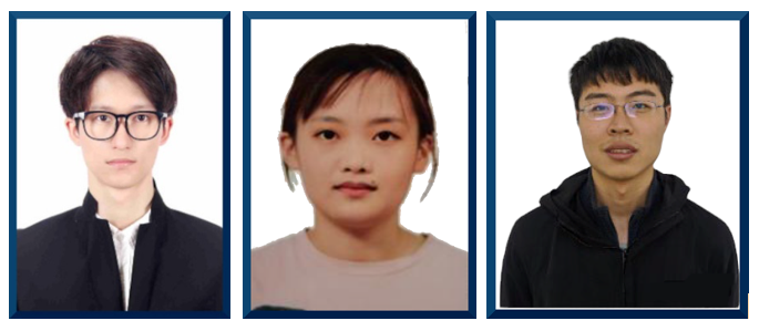Profile headshots of 3 recent successful PhD students - Runze Cheng, Weiqing Cheng, and Xiao Sun