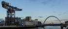 The River Clyde in Glasgow with the Clyde Arc also known as the Squinty Bridge and the Finneston Crane in the distance. Source: School of Law