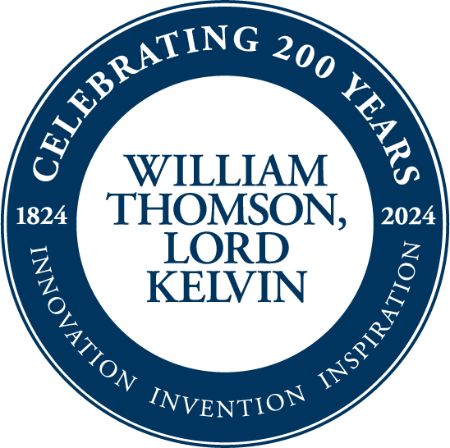 Lord Kelvin Bicentenary (1824-2024) badge: innovation, invention, inspiration