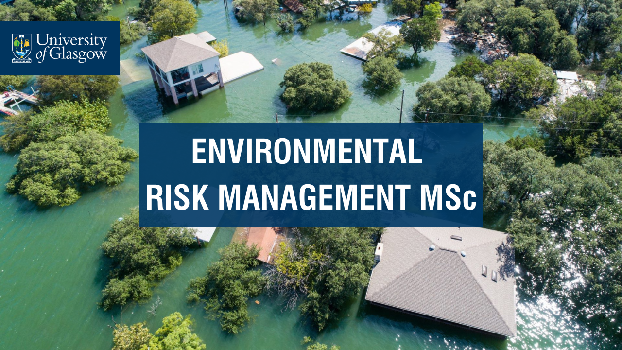 flooding to show environmental risk with added text 'Environmental Risk Management MSc'