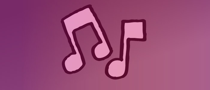 Cartoon image of two musical notes.