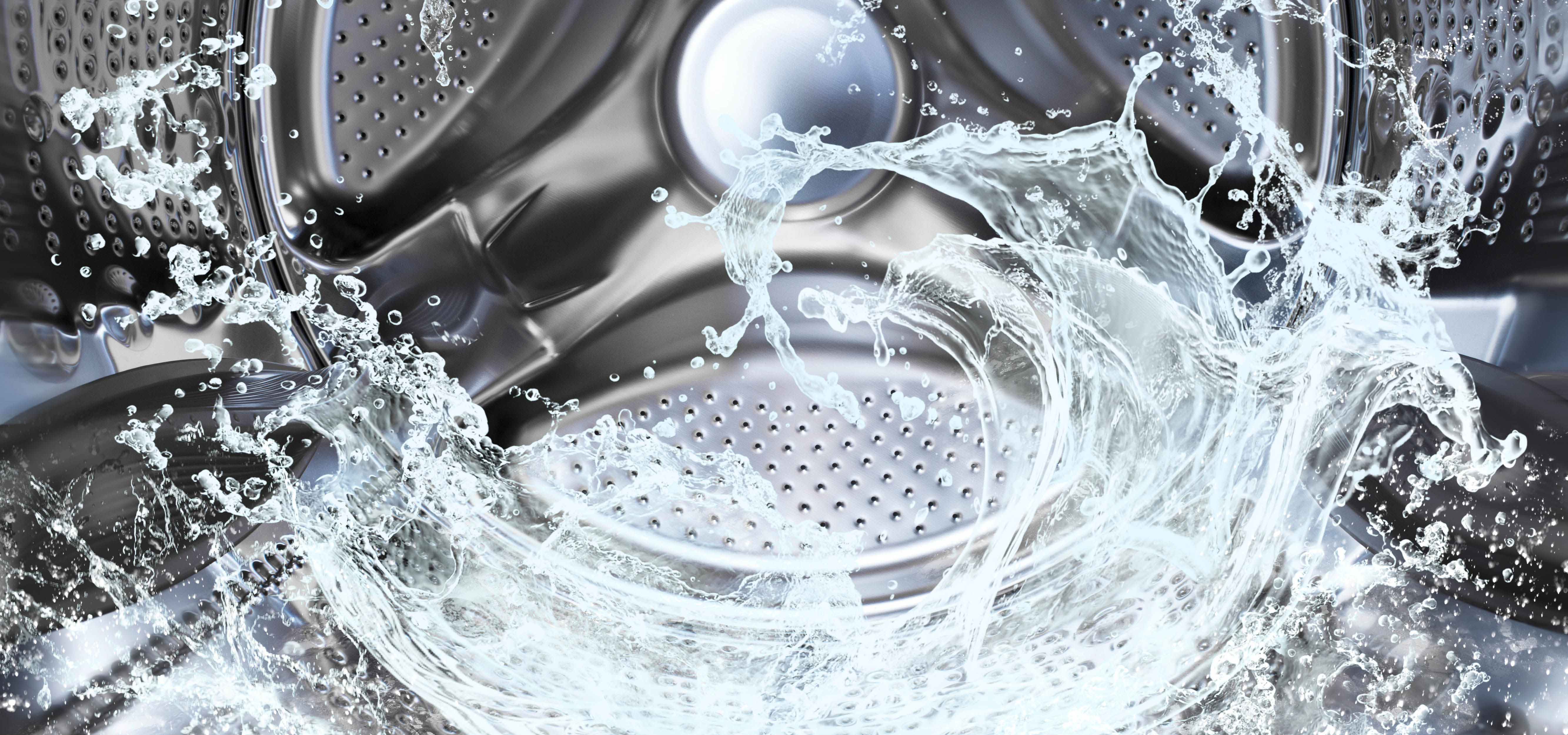 Water spinning inside of a washing machine