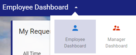 Screenshot of navigation to employee dashboard