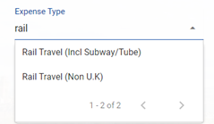 Type into the expense type field to select the correct category