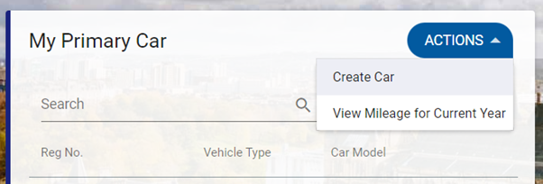 Click on actions under my car and then select create car