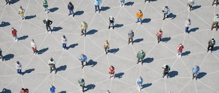 photo of a group of people spaced evenly in a square