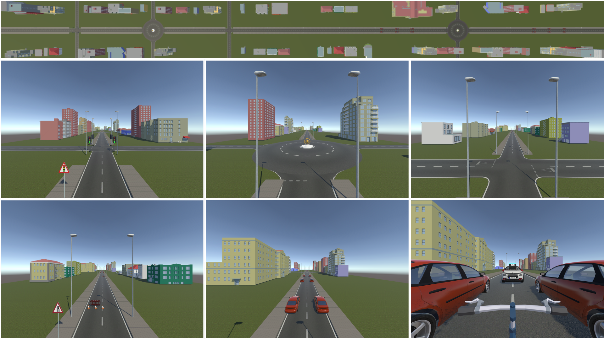 Views of the VR road environments used in the eHMI study