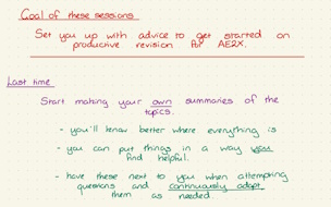Excerpt from revision notes
