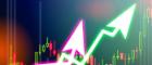 Abstract image showing the trading graph over a blurred photo