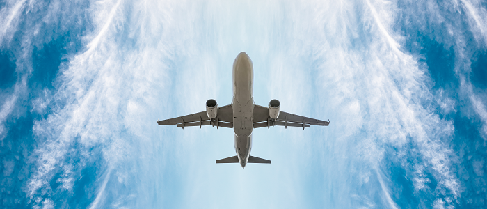 Airplane in sky