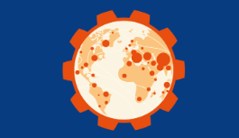 Illustration of a virus overplayed with the planet
