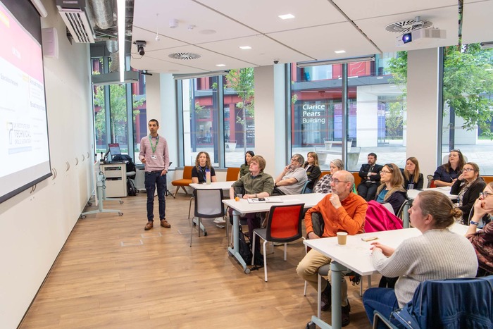 Staff presenting at an event