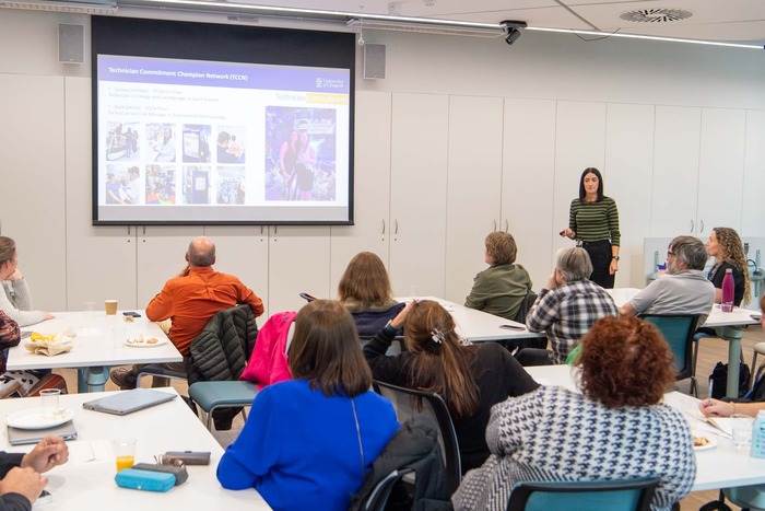Staff presenting at an event