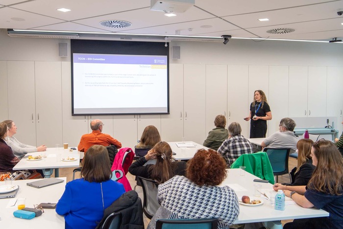 Staff presenting at an event