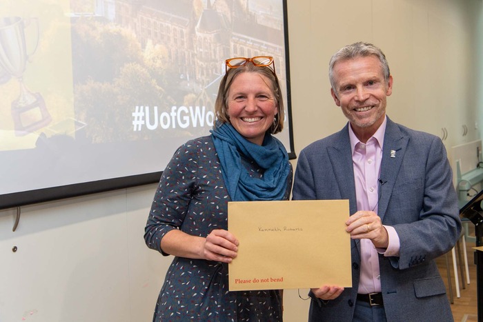 staff receiving award