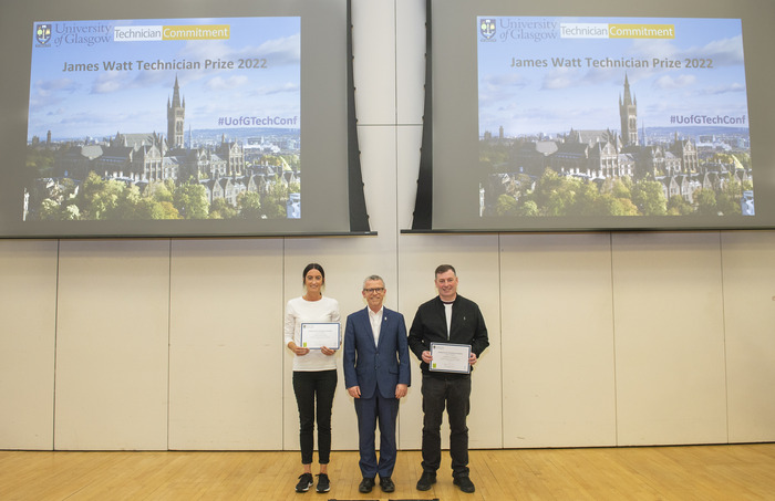 staff receiving certificates