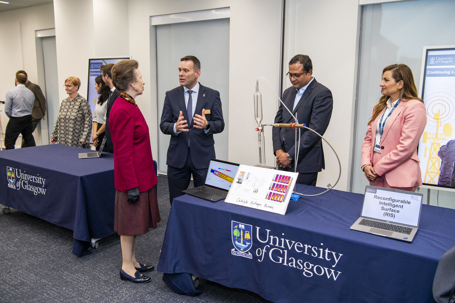 UoG academics and Chris Pearce meet Princess Anne at ARC