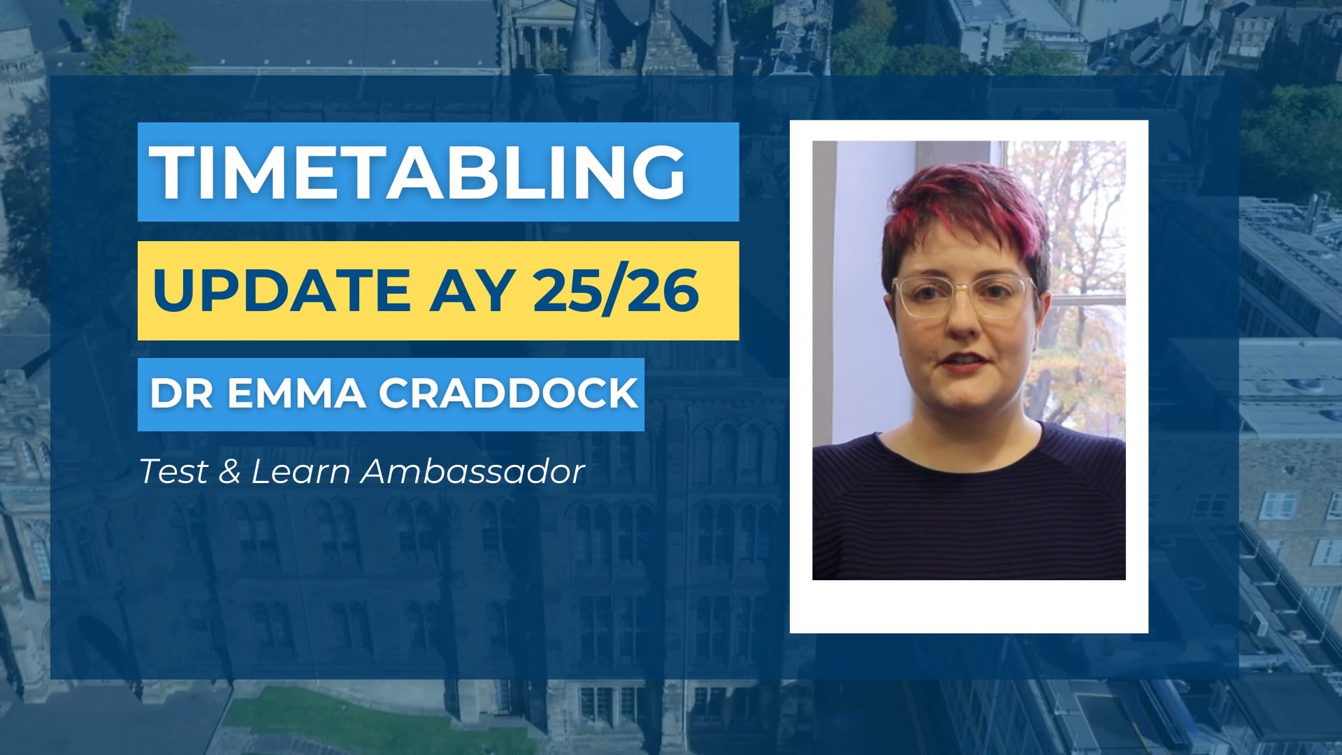 Profile image of Dr Emma Craddock on a blue background
