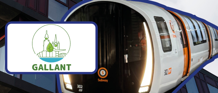 Picture of the GALLANT logo and Glasgow Subway train.