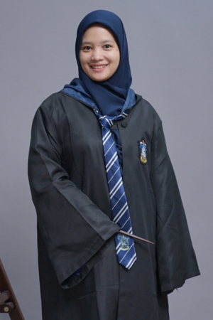 student in academic gown