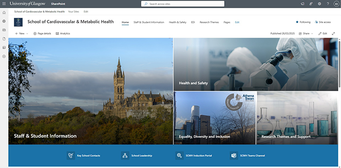 Image of Sharepoint homescreen