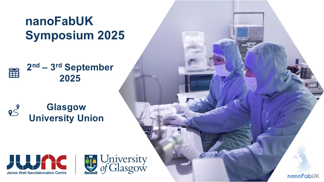 Image depicting nanoFabUK 2025 registration details. These details are written in text on the webpage