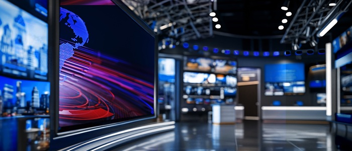 A photo of a TV studio