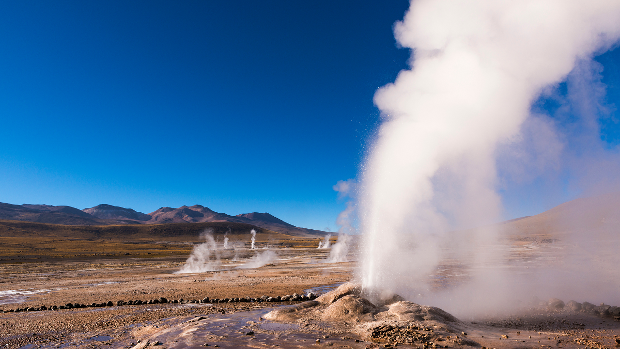 Geyser in Atacama Desert Chile