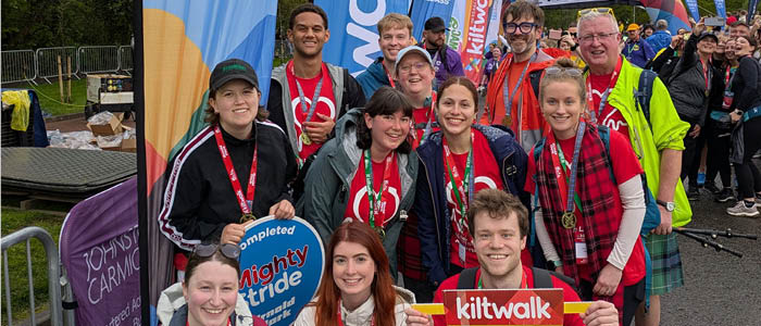 Group of researchers doing the Kiltwalk