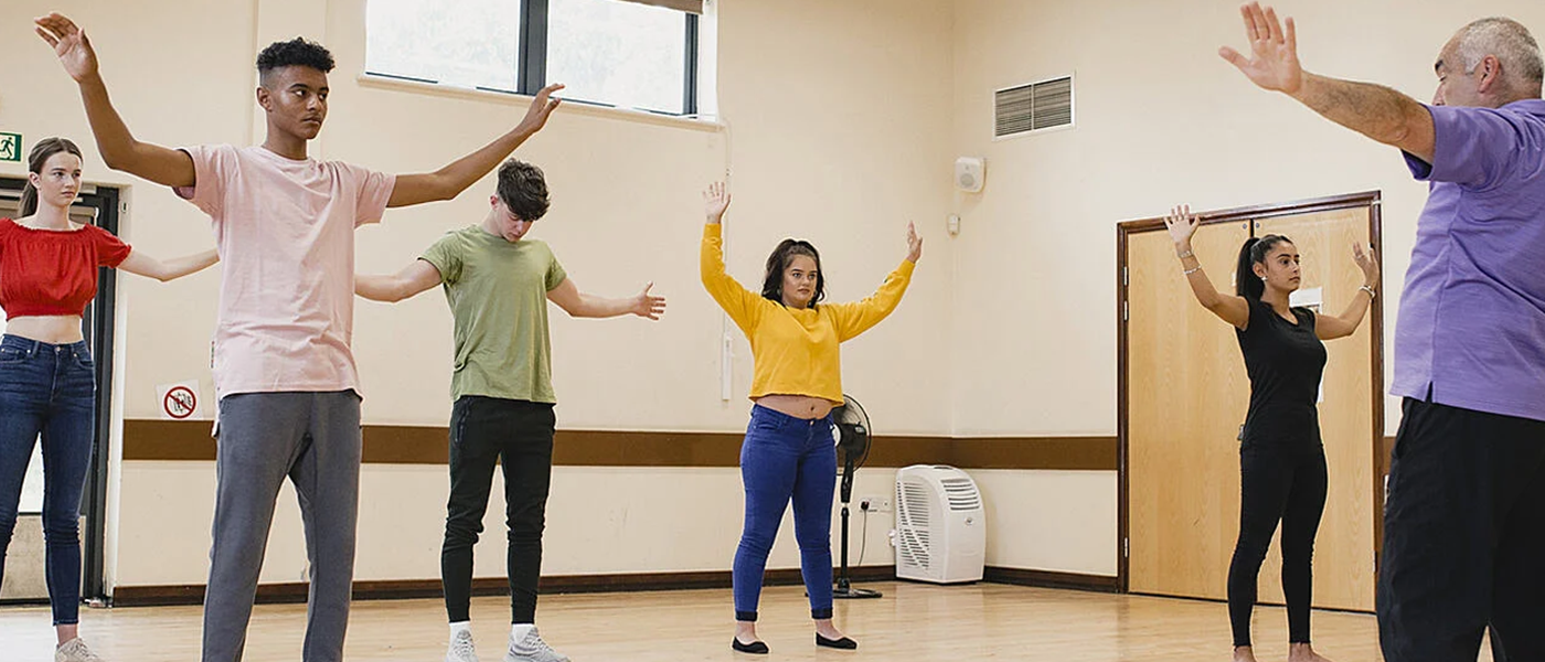 A group of people doing excercise