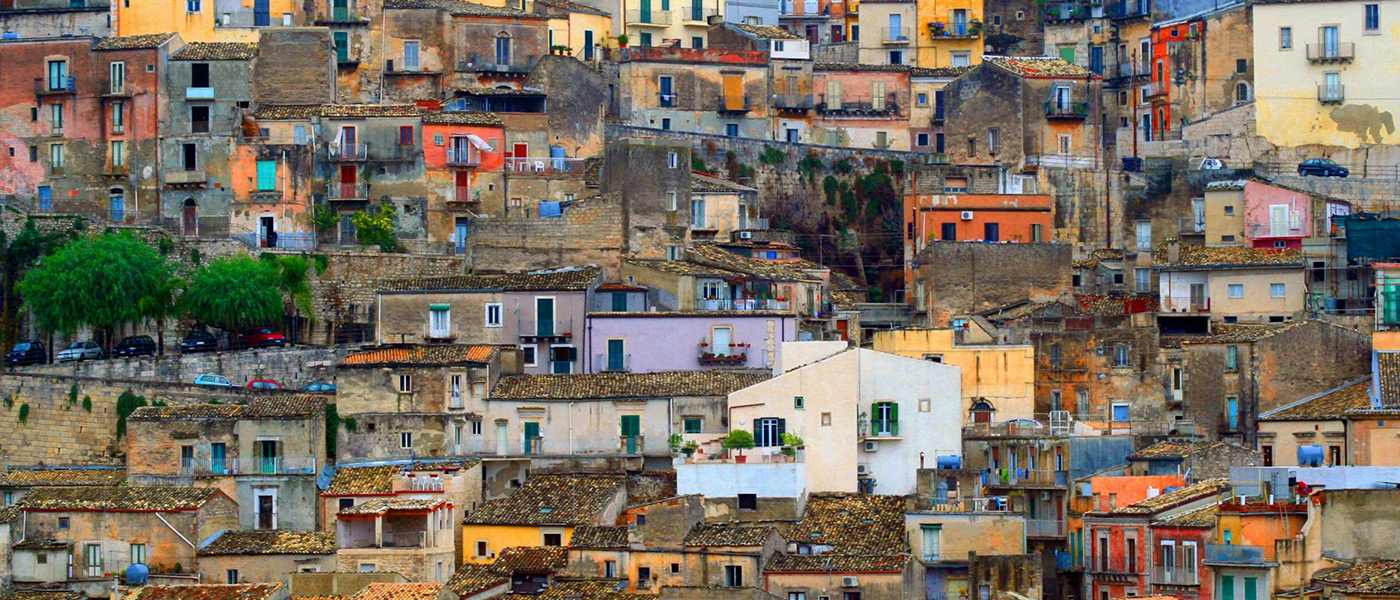 Crowded shanty town on a hill