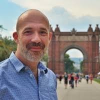 Neil McMillan standing near Arc de Triomf, Barcelona