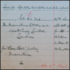 This image of a left-hand page entry from a job order book shows an order (Job Number 341) for 