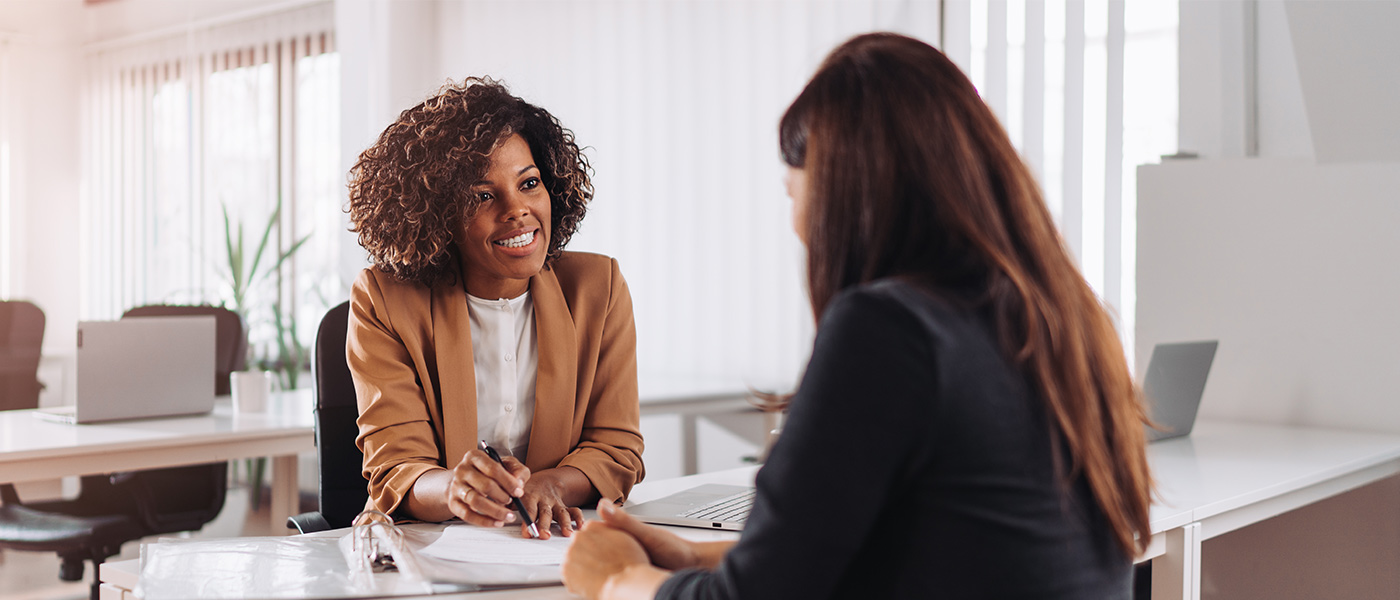 Two women on a meeting