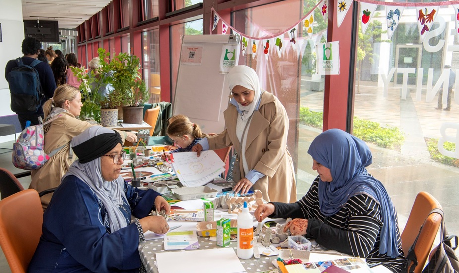 Empower Women for Change group craft activities in Byres Hub