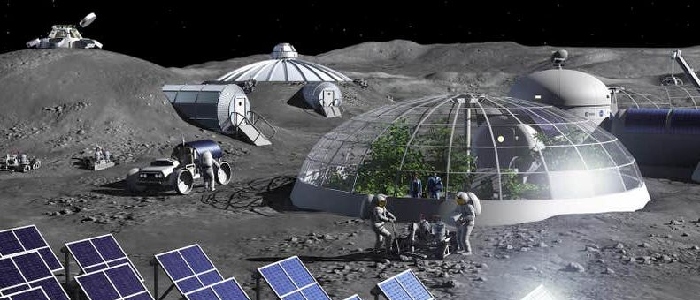 Artist impression of a moon base