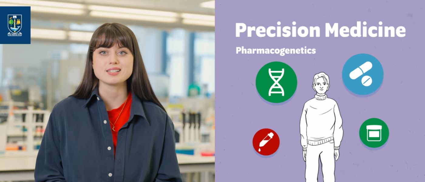 A woman explaining pharmacogenetics