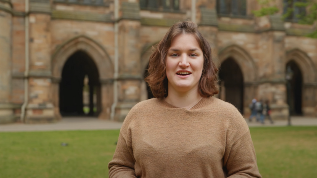 Video of Romane, student at the Adam Smith Business School, talking about her student experience