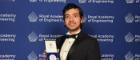 Dr Mahmoud Wagih with his Sir George Macfarlane medal from the RAEng