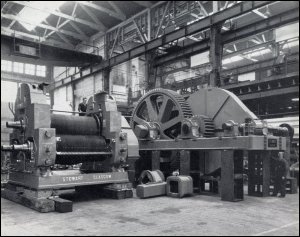 Photograph from a brochure showing a cane crushing mill, which was one of two mills supplied to Haughton Sugar Company in Australia, c1960. (GUAS Ref: UGD 52/1/2/8 p6. Copyright reserved.) 