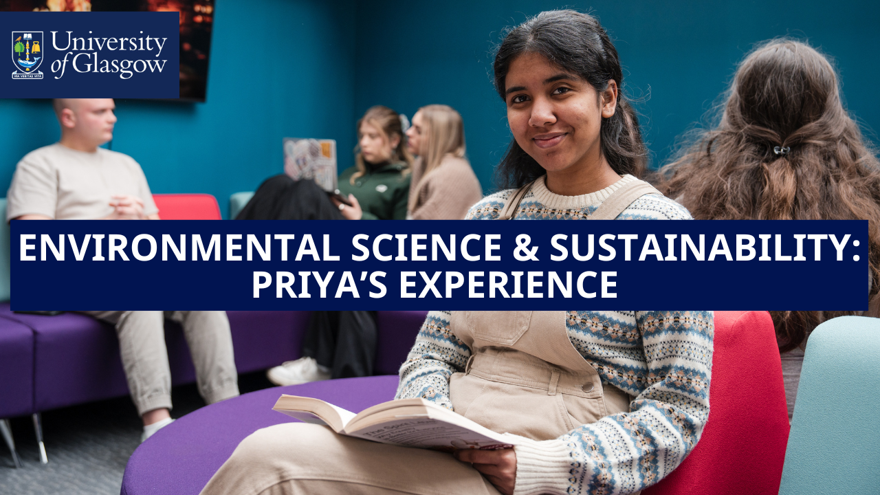 YouTube thumbnail text reads 'Environmental Science & Sustainability: Priya's Experience'